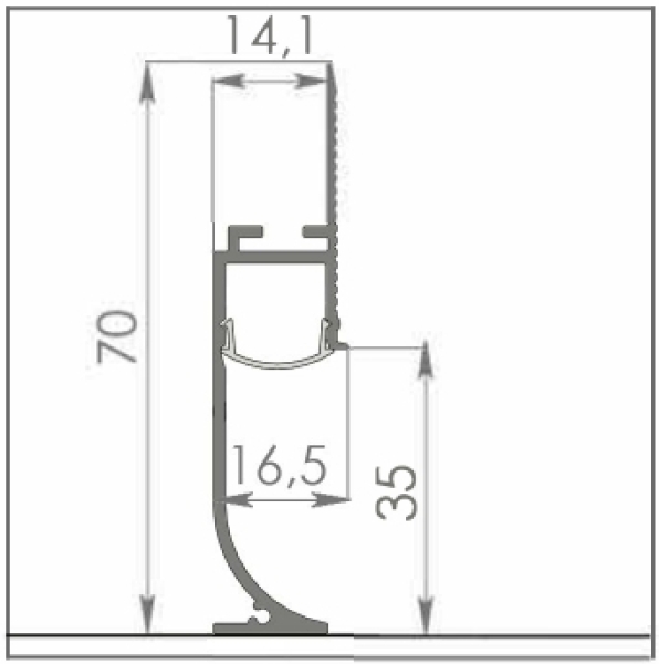 Теневой плинтус радиусный Fezard ALP-70-LED